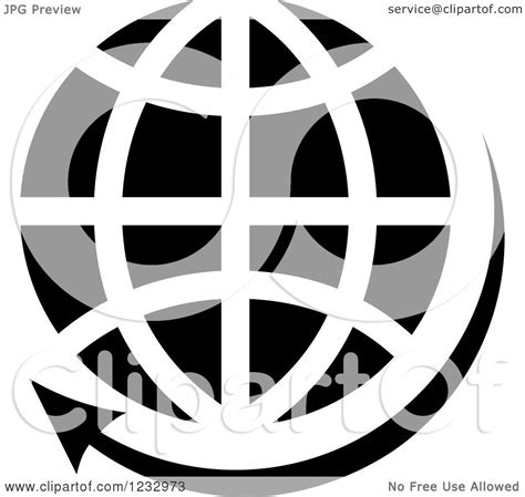 Clipart Of A Black And White Internet Globe Business Icon Royalty
