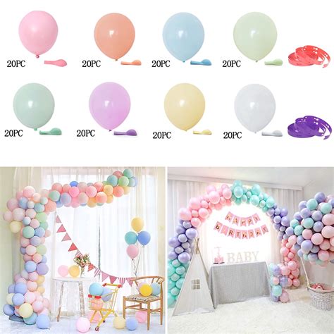 Pcs Macaron Balloons Pastel Candy Color Latex Round Balloons Multicolors Birthday Wedding Kid
