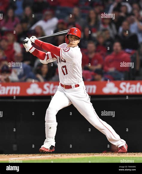 Los Angeles Angels Designated Hitter Shohei Ohtani Bats During The