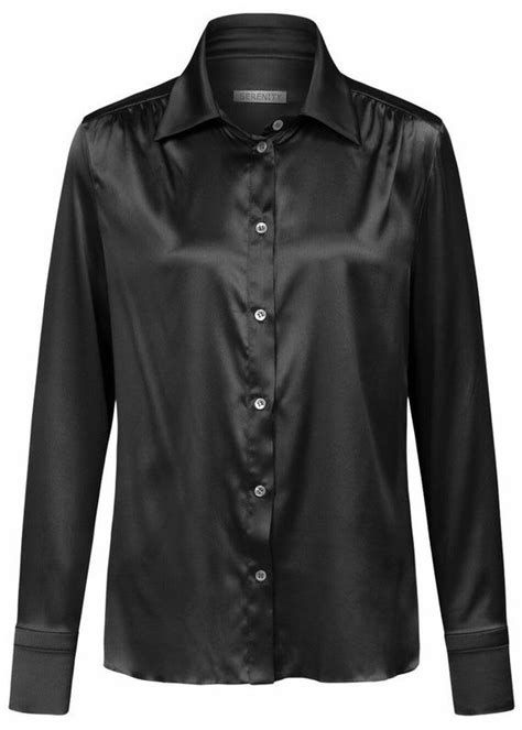 Women Silk Shirt In Black Stretch Silk Blouse Long Sleeve Etsy Women S Button Down Shirt