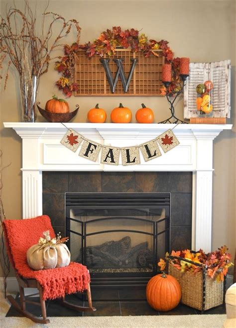 Living room with fireplace bookshelf. 87 Exciting Fall Mantel Décor Ideas - Shelterness