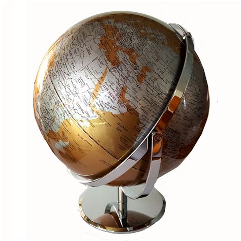 Gold Silver Globe For The Desk Map World Globe Shop