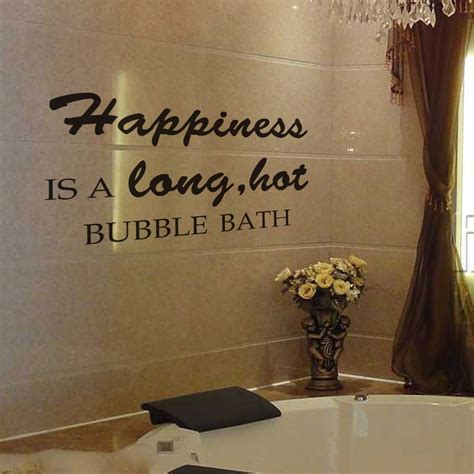 Buy Bathroom Wall Decal Happiness Is A Long Hot Bubble Bath Bathroom Bathtub