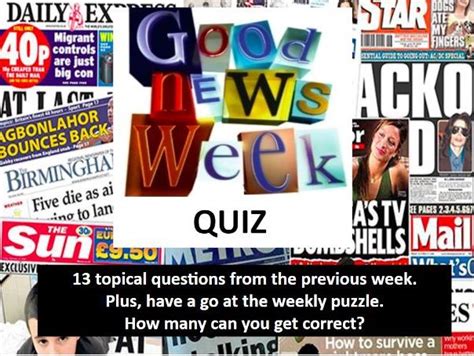 Topical Weekly News Quiz Teaching Resources