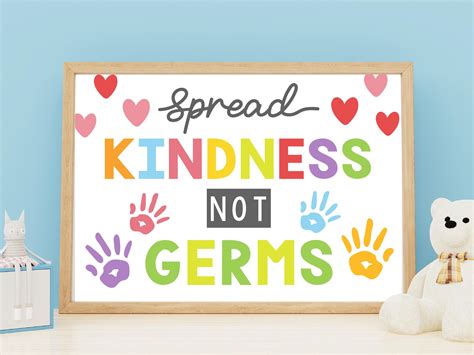 Spread Kindness Not Germs School Health Safety Poster Health Etsy