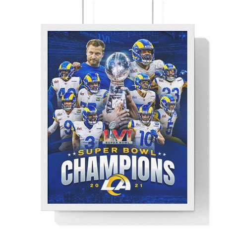 2021 2022 Rams Super Bowl Lvi Champions Wall Art Home Decor Poster