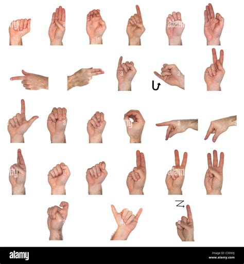Entire Asl Alphabet On One Page Stock Photo Alamy