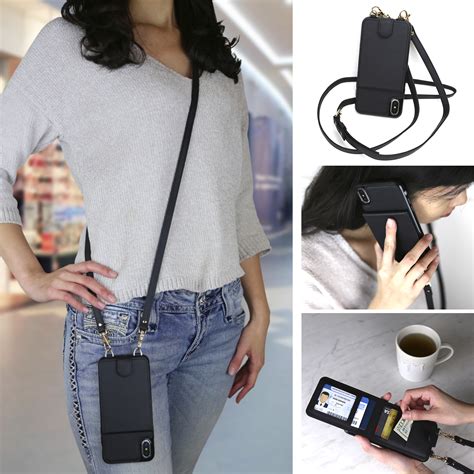Crossbody Cell Phone Case And Wallet Compatible With Iphone X And Xs Top