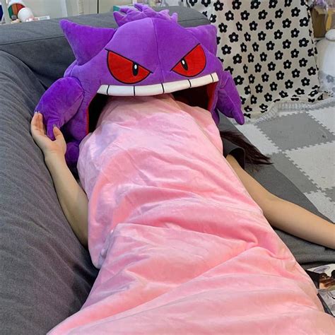 Gengar Tongue Quilt Pillow Pokemon Plush Sasugatoys