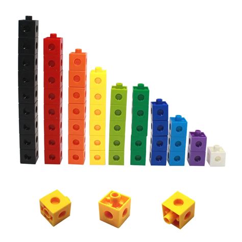 100pcs 10 Colors Multilink Linking Counting Cubes Snap Blocks Teaching
