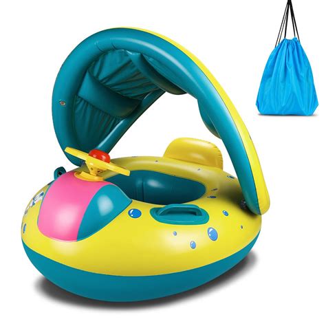 Baby Pool Float Topist Baby Inflatable Swimming Ring With Adjustable