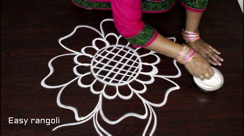 Easy Free Hand Rangoli Designs Simple Kolam With Out Dots How To