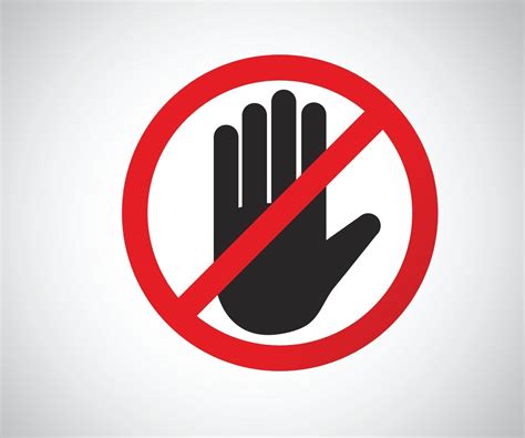 Stop Hand Achteckiges Zeichen Für Verbotene Aktivitäten Logo Vektor Illustration 2220429 Vektor