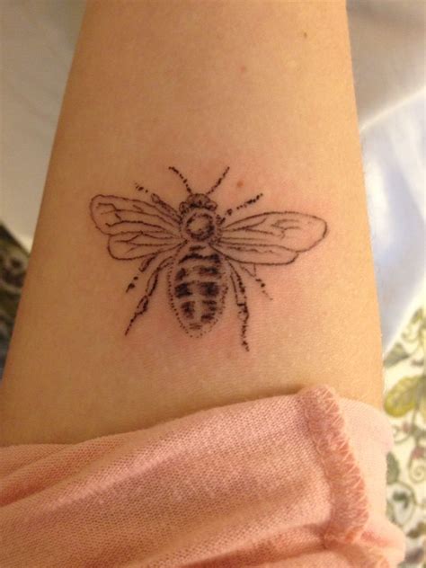 New Ink Worker Honeybee On Right Forearm By Elbow Crease It