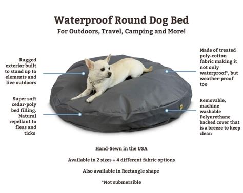 Outdoor Waterproof Round Dog Bed Snoozer Pet Products