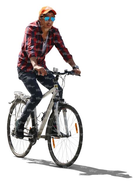 Backlit Young Man Riding A Bike Vishopper