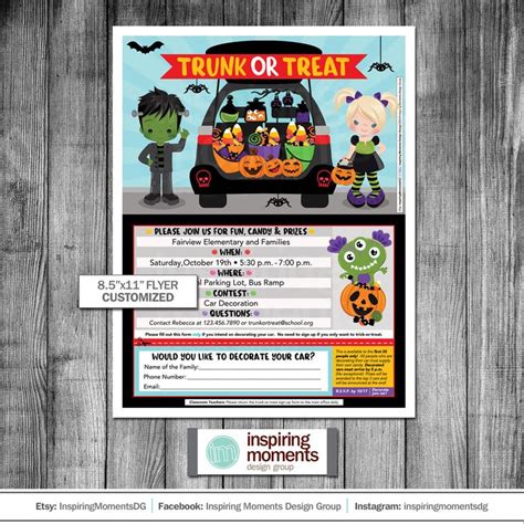 Trunk Or Treat Event Flyer Printable Halloween Pta Ptn Etsy Trunk