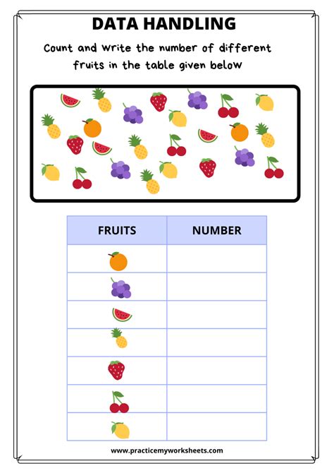 Data Handling For Class1 Free Worksheets