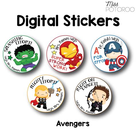 Personalised Digital Teacher Stickers Custom Stickers Reward Etsy