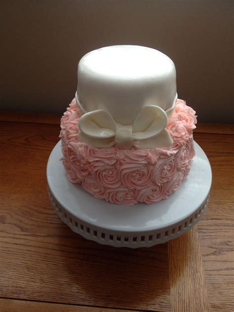 Girls Pink Rosette Bow Birthday Cake Br Cake Kids