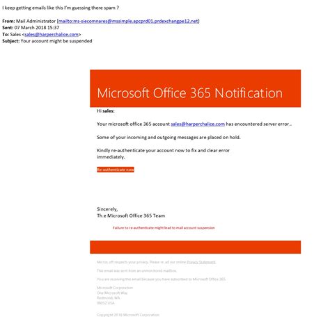 Fake Office 365 Phishing Emails
