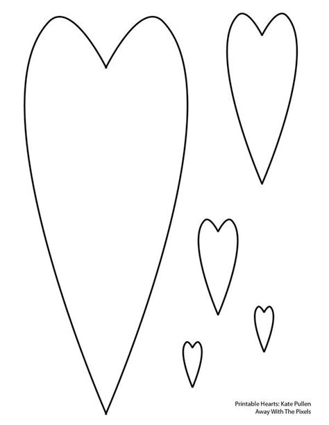 Long Heart Heart Shapes Template Printable Heart Template Shape