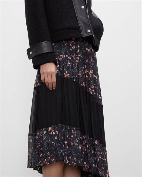 Asymmetric Pleated Skirt