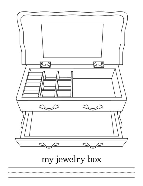 Creative Coloring Sheet My Jewelry Box Instant Download Pdf Etsy