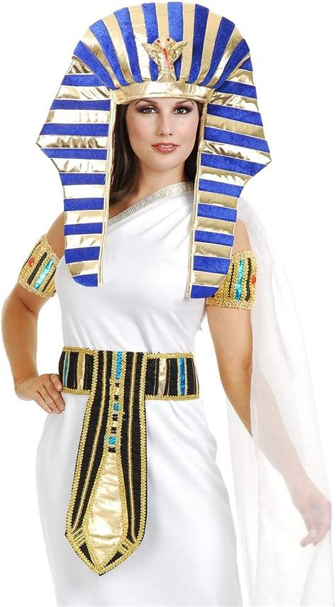 Gold And Royal Blue King Tut Pharaoh Egyptian Costume Headpiece Set 40 W Clothing