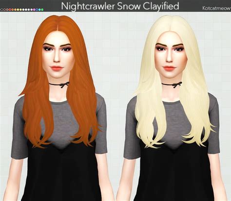 Kot Cat Nightcrawler`s Snow Hair Clayified Sims 4 Hairs Sims 4