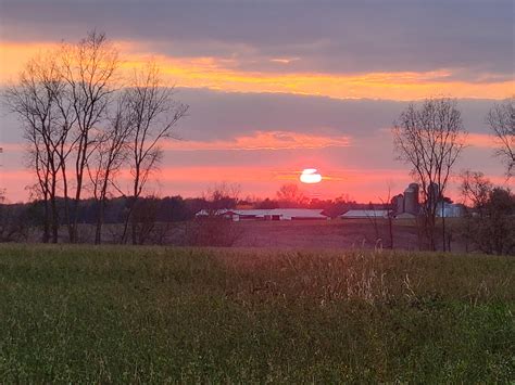 Sunset Over The Farm Sunset