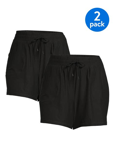 Athletic Works Womens Plus Size Athleisure Shorts 2 Pack