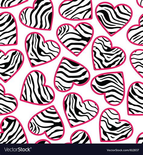 Zebra Print Hearts With Pink Outline Royalty Free Vector