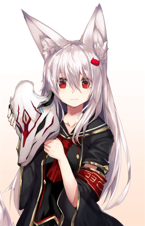 Anime Girl With Fox Mask Masks