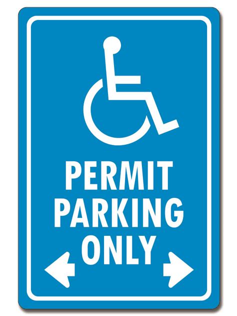 Handicapped Permit Parking Sign Double Arrow Imaginit Design