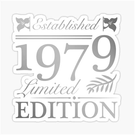 Established 1979 40th Birthday Sticker For Sale By Thepixelgarden