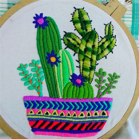 Cactus Bordado Mexicano Cactus Embroidery Crafts Diy Paper Christmas Tree