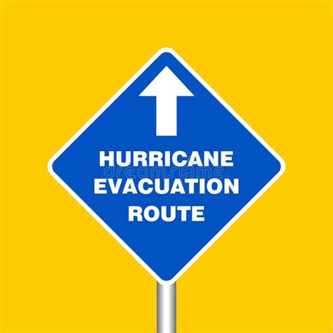 Hurricane Evacuation Route Sign Board Hurricane Indication Graphic