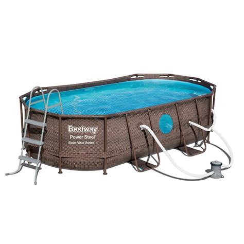 Bestway 14 Ft X 8 Ft X 395 In Oval Above Ground Pool In The Above