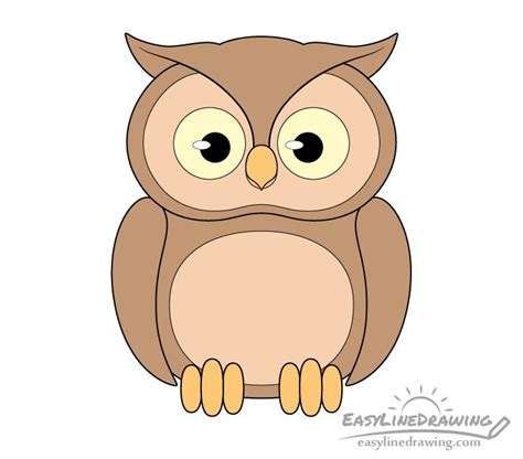Simple Owl Drawing With Color Tianna Corrigan