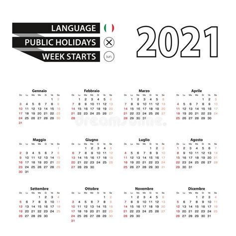 2021 Calendar In Norwegian Language Week Starts From Sunday Stock