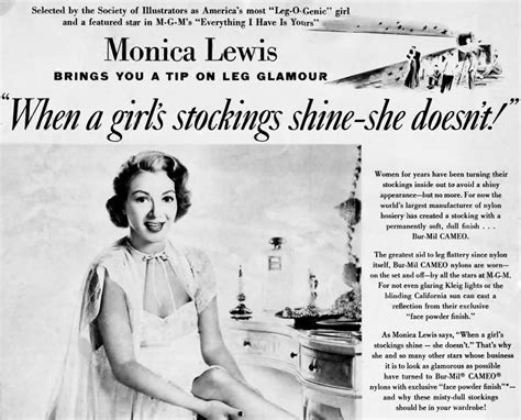 Monica Lewis 1952 Monica Lewiss Stockings Girls Lewis Monica