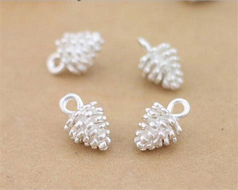 Size 12mm 8mm 10PCSPinecone Charms Sliver Gold Pinecone Charm Pine