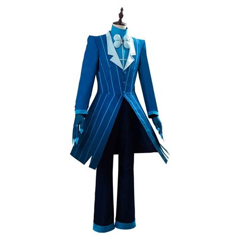 Hazbin Cosplay Hotel Alastor Costume Adult Male Female Blue Uniform