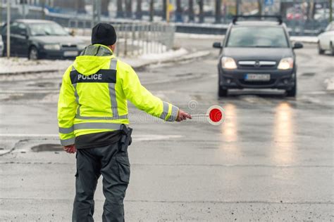 Traffic Cop Stops The Car Stock Photo Image Of Control 168971326