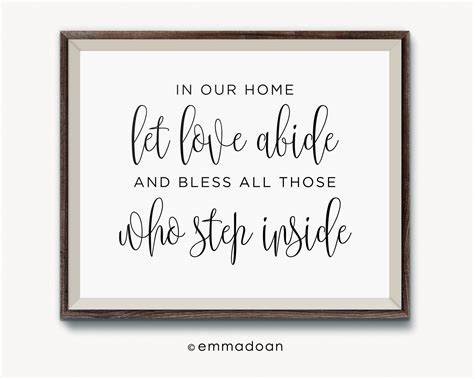 Mar 18, 2021 · love this! Family Printable In our home let love abide and bless those | Etsy | Let it be, Entryway signs ...