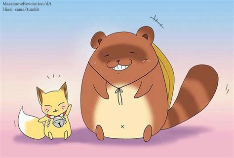 Kitsune And Tanuki Kitsune Pikachu Fictional Characters Art Art