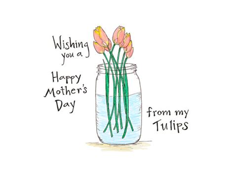 Tulips Mothers Day Card Beautiful Mothers Day Card Etsy