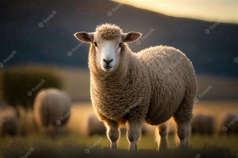 Premium Photo Sheep Graze The Pastures In Mountain Herd Of Sheep And