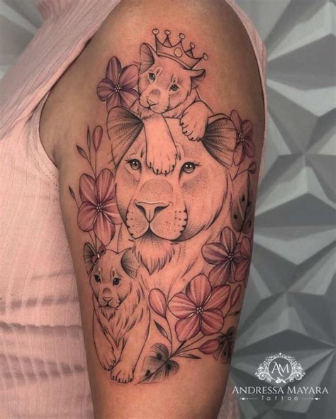 Lista 101 Foto Tatuajes De Leona Con Dos Cachorros Mirada Tensa